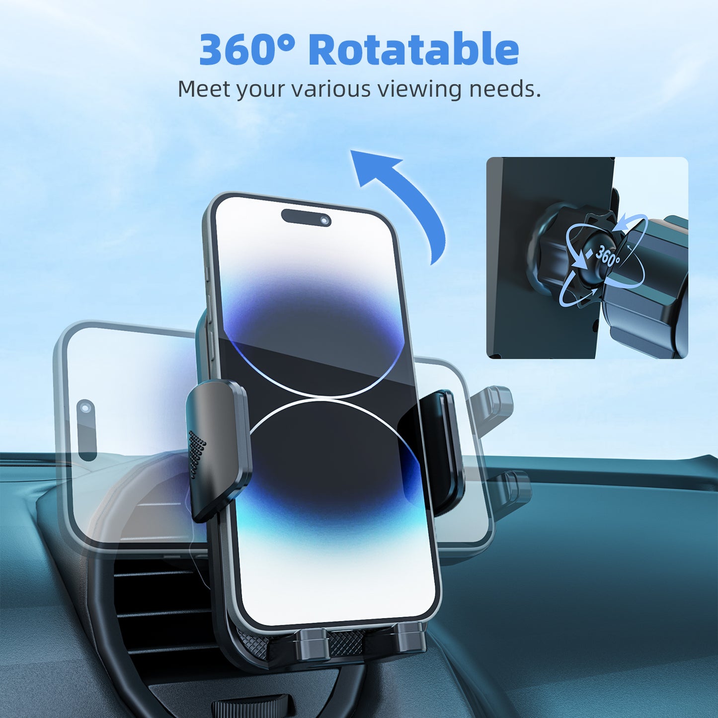 360° Universal Air Vent Mobile Phone Holder In Car Stand Cradle Mount GPS iPhone
