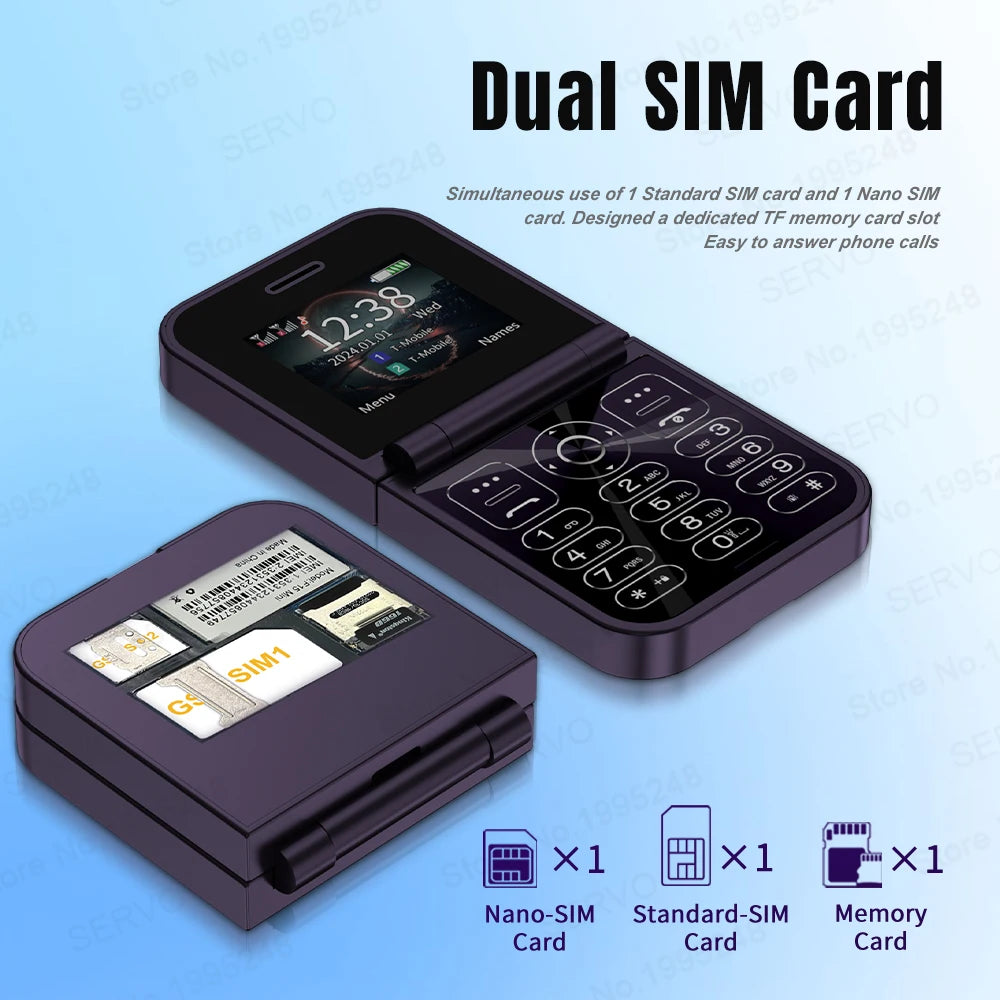 F15 Mini Small Flip Mobile Phone 2 SIM Standby Speed Dial Magic Voice Flashlight Call Recording 2G GSM Cute Fold Cellphone
