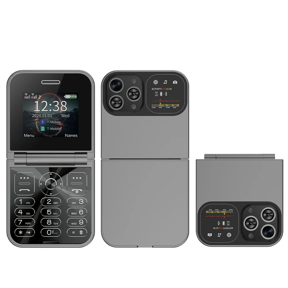 F15 Mini Small Flip Mobile Phone 2 SIM Standby Speed Dial Magic Voice Flashlight Call Recording 2G GSM Cute Fold Cellphone