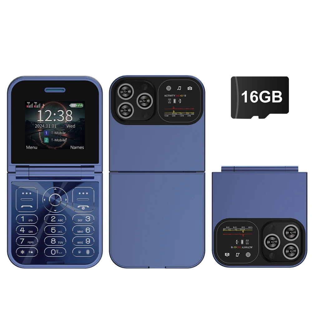 F15 Mini Small Flip Mobile Phone 2 SIM Standby Speed Dial Magic Voice Flashlight Call Recording 2G GSM Cute Fold Cellphone