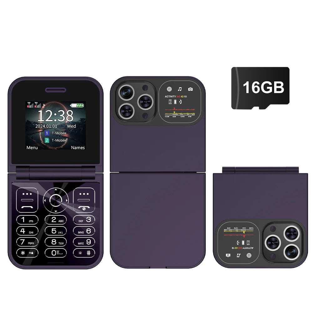 F15 Mini Small Flip Mobile Phone 2 SIM Standby Speed Dial Magic Voice Flashlight Call Recording 2G GSM Cute Fold Cellphone