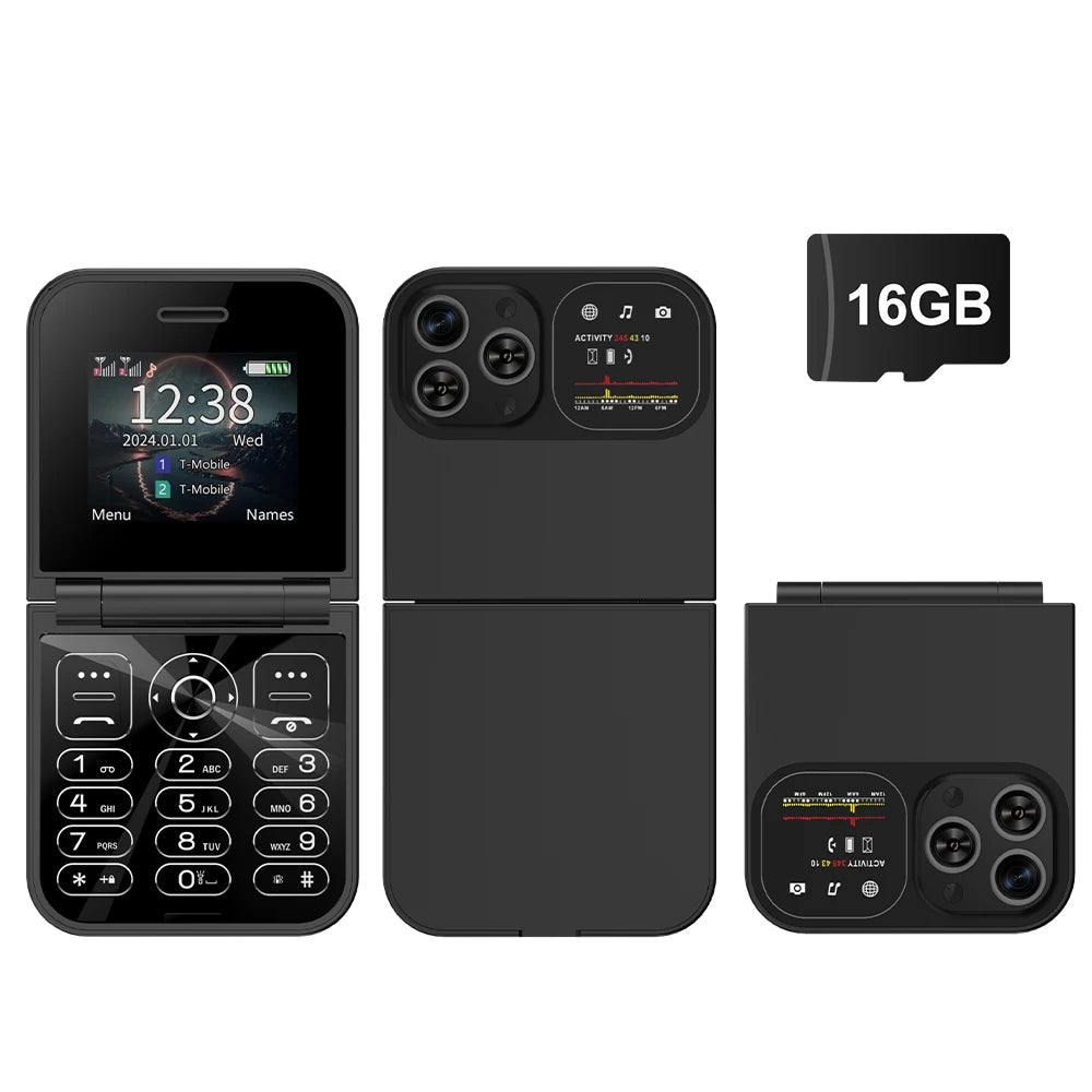 F15 Mini Small Flip Mobile Phone 2 SIM Standby Speed Dial Magic Voice Flashlight Call Recording 2G GSM Cute Fold Cellphone