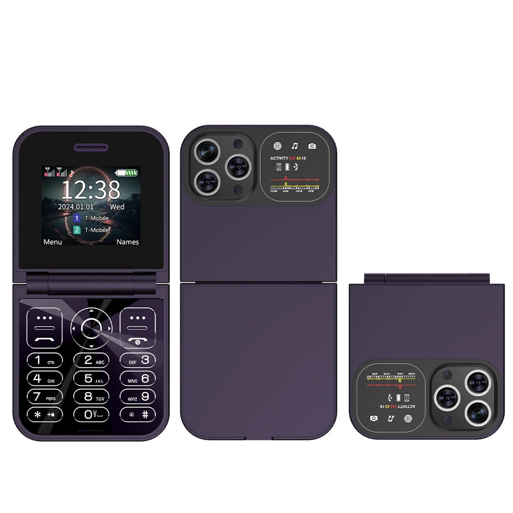F15 Mini Small Flip Mobile Phone 2 SIM Standby Speed Dial Magic Voice Flashlight Call Recording 2G GSM Cute Fold Cellphone