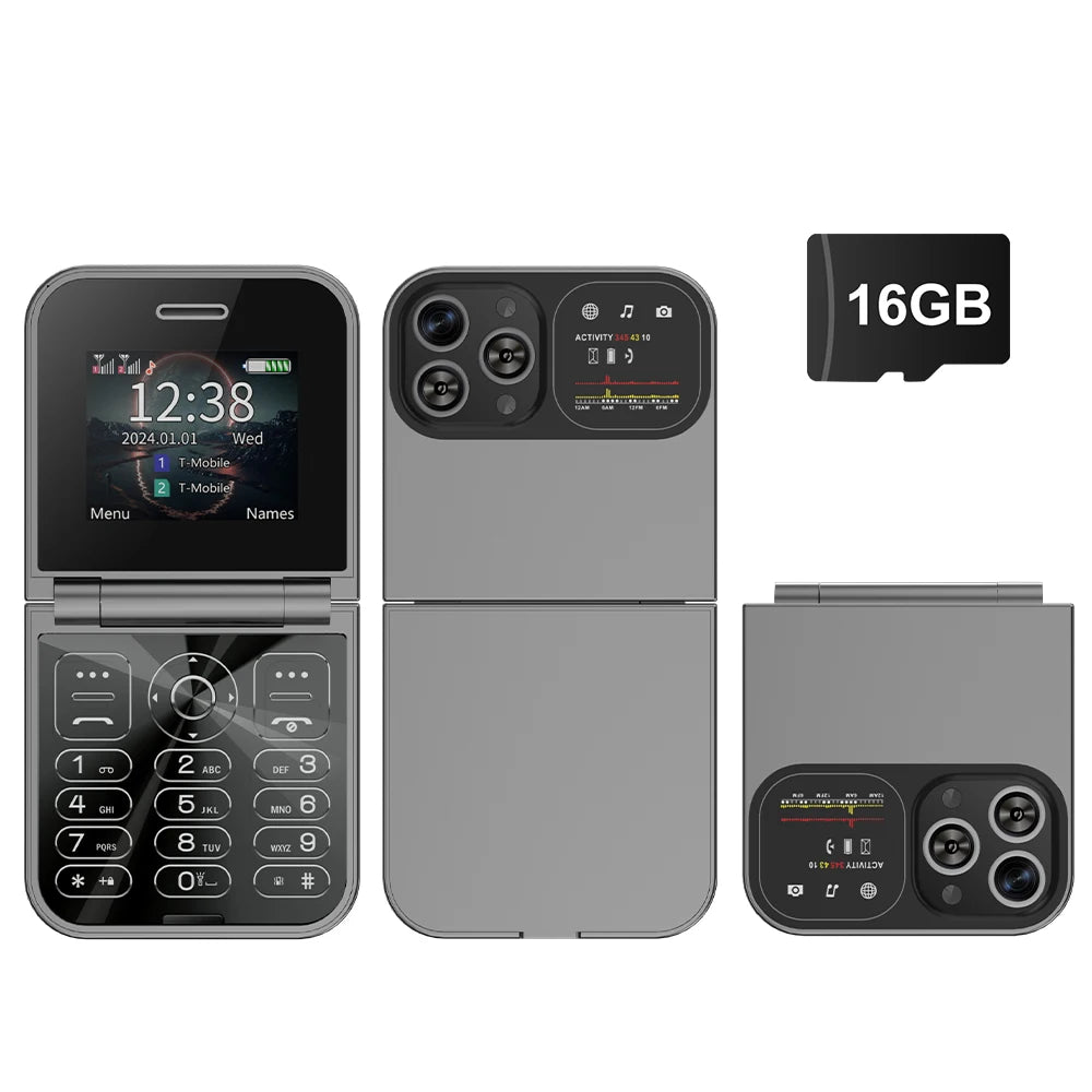 F15 Mini Small Flip Mobile Phone 2 SIM Standby Speed Dial Magic Voice Flashlight Call Recording 2G GSM Cute Fold Cellphone