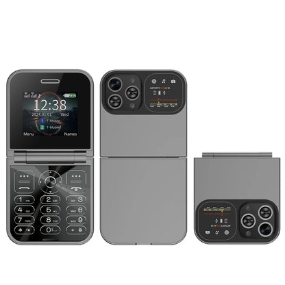F15 Mini Small Flip Mobile Phone 2 SIM Standby Speed Dial Magic Voice Flashlight Call Recording 2G GSM Cute Fold Cellphone