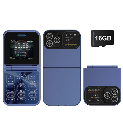 F15 Mini Small Flip Mobile Phone 2 SIM Standby Speed Dial Magic Voice Flashlight Call Recording 2G GSM Cute Fold Cellphone