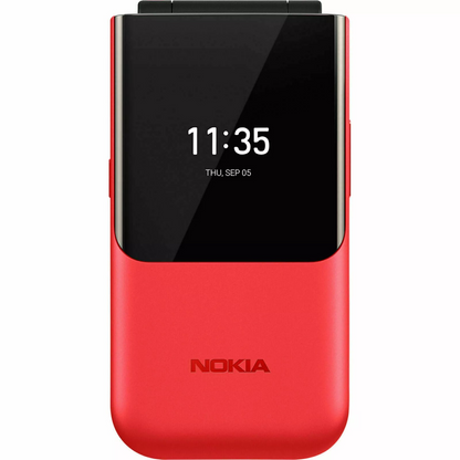Nokia 2720 Flip 2G Dual SIM Unlocked, 2.8 Inch-Brand New Sealed Box-Black-White & Red
